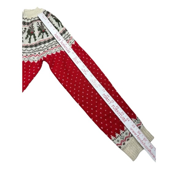 Heimish Red Fair Isle Christmas Sweater Reindeer Crewneck 1XL Holiday Knitwear - Picture 9 of 10